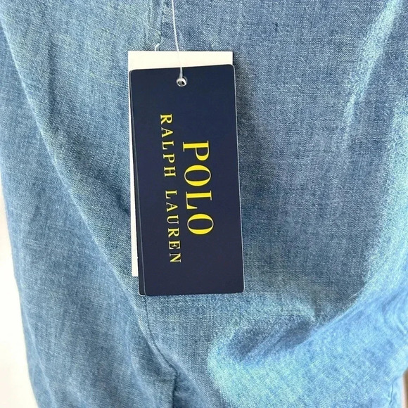 Polo Ralph Lauren 100% Cotton Chambray Square Neck/Back Tank Girls Size 16 - Picture 7 of 10